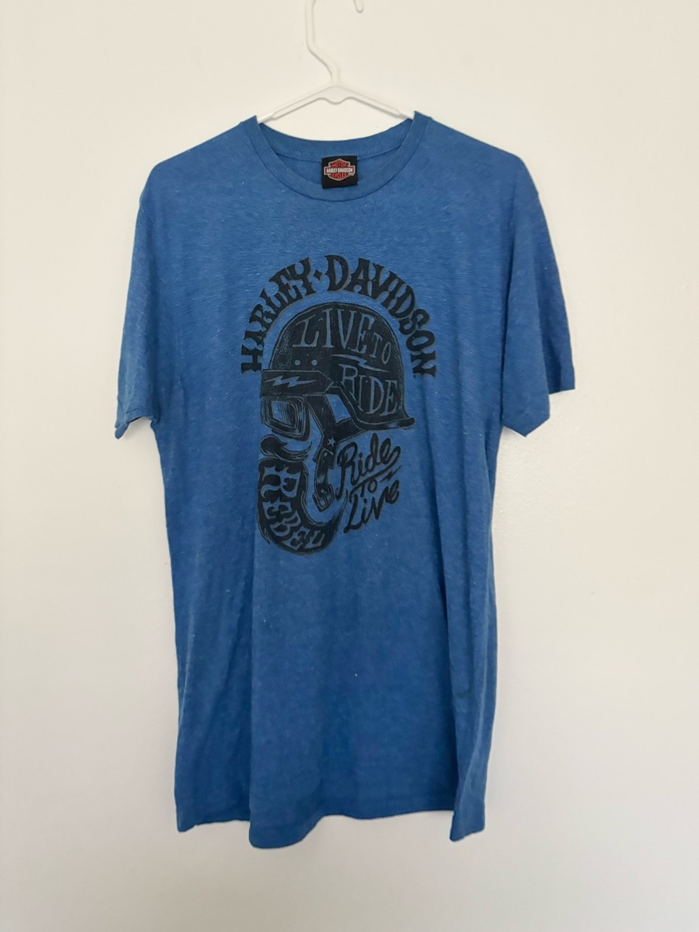 Harley-Davidson Cincinnati Ohio Tee L Blue Retro Biker Motorcycle Y2K